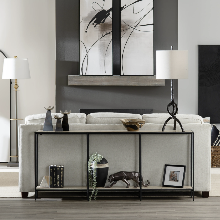 Travertine Console Table